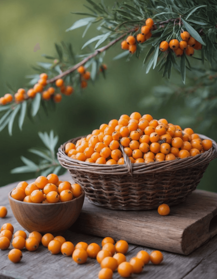 Havtorn bär i en korg